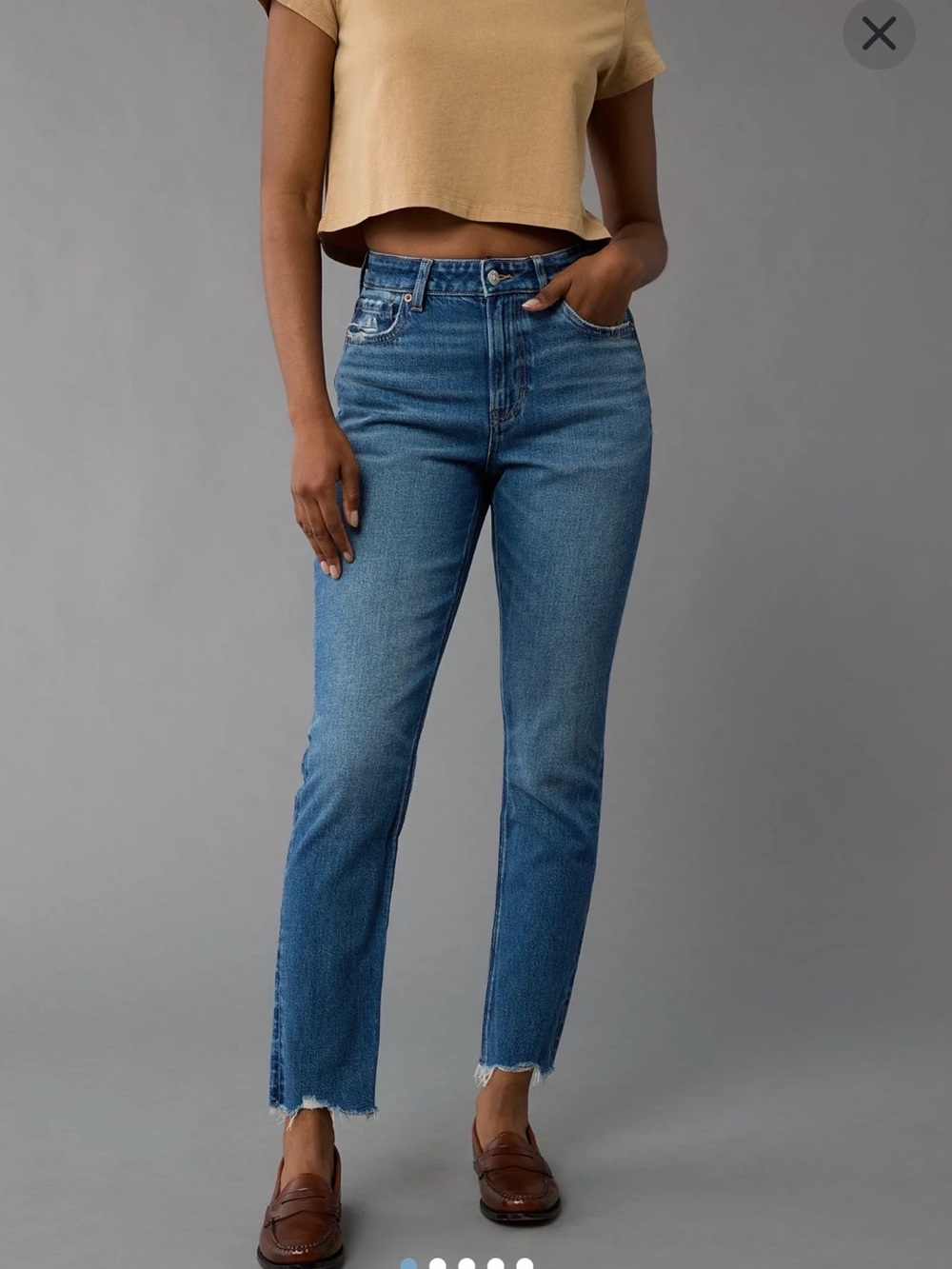 American Eagle Strigid Mom Jean Deep Sea Blue 8 Regular new with tags